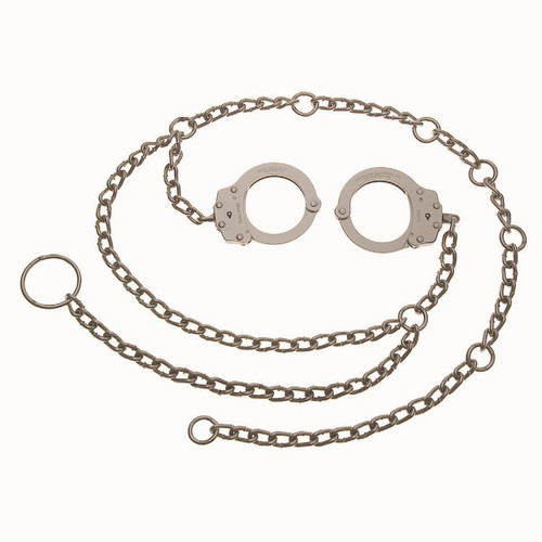 Peerless Model 7002C-OS Waist Chain w/ Separated Oversized Handcuffs, Nickel