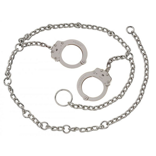Peerless Model 7002C-XL Waist Chain w/ Separated Handcuffs (Extra Links), Nickel