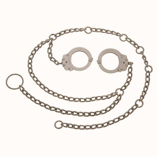 Peerless Model 7002C Waist Chain w/ Separated Handcuffs at Hip, Nickel