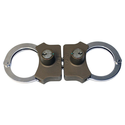 Peerless Model 801CHS High Security Hinged-Linked Handcuffs & Keys, Nickel