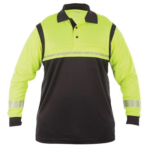 Elbeco Men's Ufx Long Sleeve Ultra-Light Polo Hi-Visibility Shirt