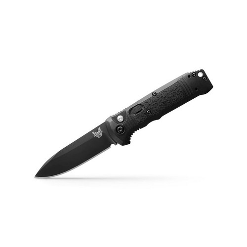 Benchmade 4400BK Casbah Auto Folding Knife 3.4" Drop Point Cerakote Blade, Black Textured Grivory Handle