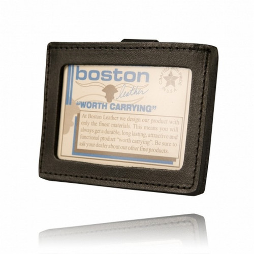 Boston Leather Model 5983 Horizontal ID Holder w/ Clip Boston Leather Model 5983 Horizontal ID Holder w/ Clip
