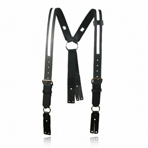 Boston Leather Model 9175R Firefighter's Suspenders, Button Attachment w/ 1/2" Reflective Ribbon