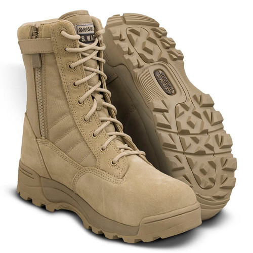 Original S.W.A.T. 119402 Classic 9'' Side-Zip Safety Boots, Tan