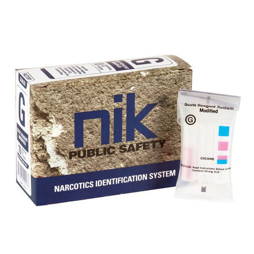 NIK 800-6077 Drug Test G - Cocaine, Crack & Free Base (Modified Scott Reagent), Box of 10