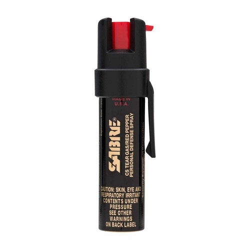Sabre P-22 Defense Pepper Spray Unit w/ Attachment Clip, Black