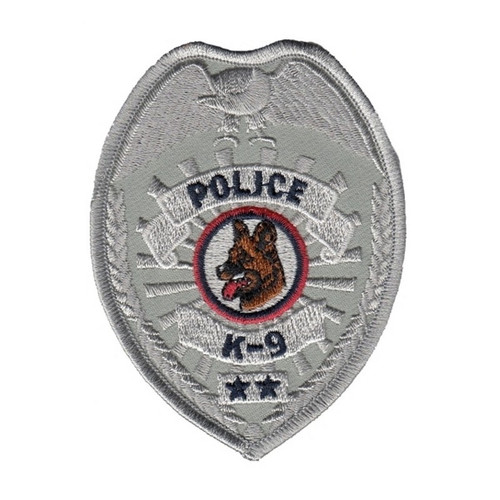 Hero's Pride 5617 Police K-9 Badge Patch - Silver - 2.5" x 3.5"