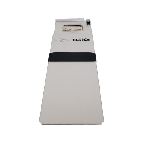 Posse Box CHP-51 Aluminum Top-Opening Flip-Cover Two-Compartment Clipboard Cite Book Caddy - 12.5" x 5.00" x 2"