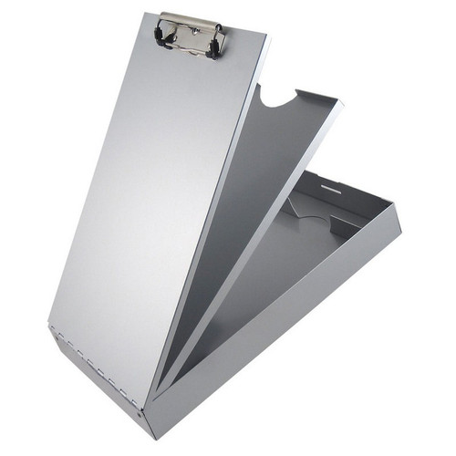 Saunders 21119 Aluminum Cruiser-Mate II Top-Open Storage Clipboard, Legal Size, Dual Storage, Low Profile Clip, Silver, 9.25" x 16.25"