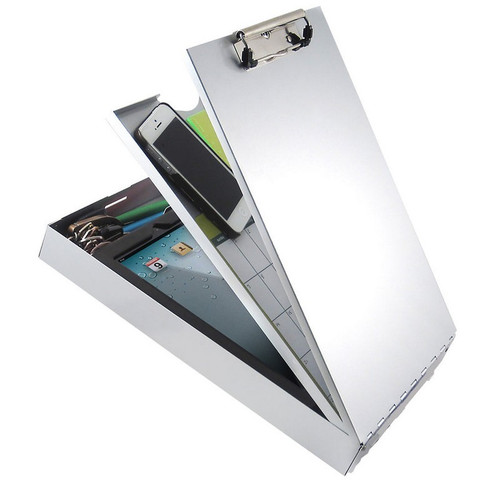 Saunders 21118 Aluminum Cruiser-Mate II Top-Open Storage Clipboard, Letter/A4 Size, Dual Storage, Low Profile Clip, Silver, 9.00" x 14.00"