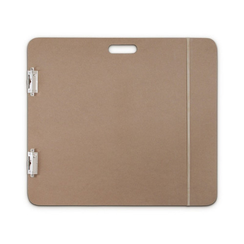 Saunders 05607 Recycled Hardboard Sketchboard, (2) High Capacity Clips, 23" x 25" (Elastic Band Included)