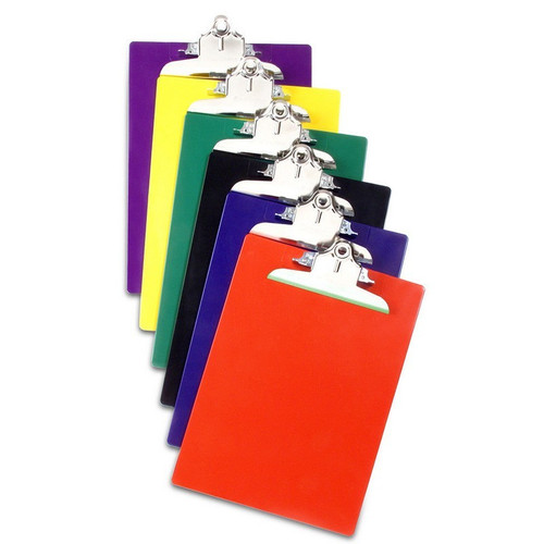 Saunders 21607 Recycled Plastic Clipboard, Letter/A4 Size, High Capacity Clip, 9.00" x 13.25" Assorted Colors (12 Pack)