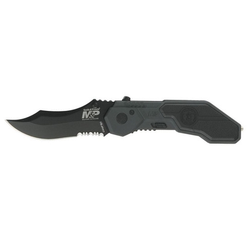Smith & Wesson SWMP1BS M&P® M.A.G.I.C.® Assisted Opening Liner Lock Folding Knife 2.90" 4034 Stainless Steel Partially Serrated Clip Point Blade, Aluminum Handle