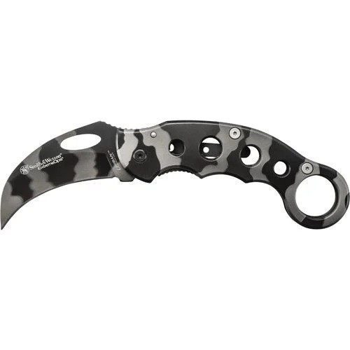 Smith & Wesson CK32C Extreme Ops Frame Lock Karambit Folding Knife 3" 7Cr17MoV High Carbon Stainless Steel Blade, Stainless Steel Handle