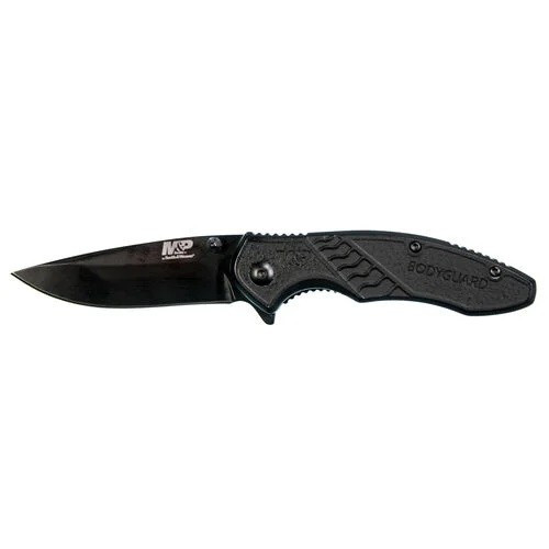 Smith & Wesson 1085890 M&P® Bodyguard Dual Thumb Stud Folding Knife 2.75" Black Oxide Clip Point Blade, Black Nylon Handle