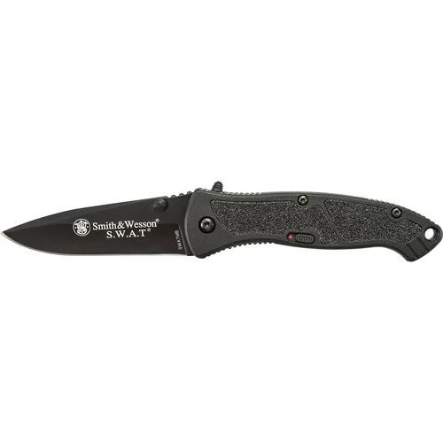 Smith & Wesson SWATLB Large S.W.A.T.® M.A.G.I.C.® Assisted Opening Liner Lock Folding Knife 3.70" 4034 Stainless Steel Straight Edge Drop Point Blade, Aluminum Handle