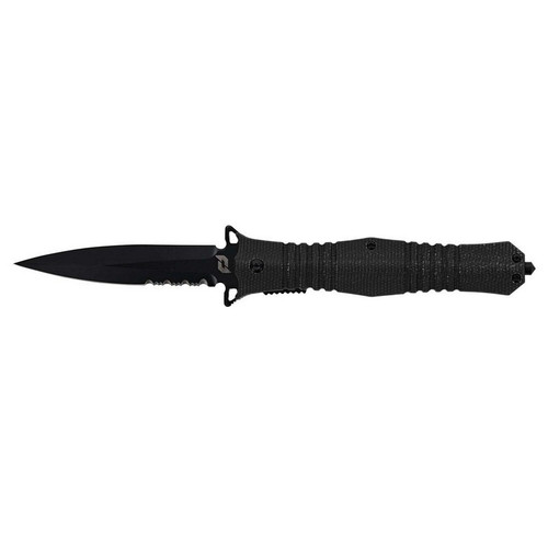 Schrade 1159315 Infiltrate Liner Lock Folding Knife 3.5" D2 Steel Dagger Edge Blade, Gray Micarta Handle