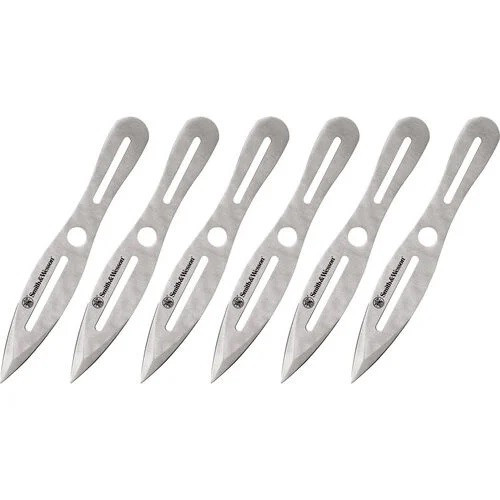 Smith & Wesson SWTK8CP Bullseye 8" Throwing Knives Stainless Steel Dual Edged Spear Point Blade (6 Pack)