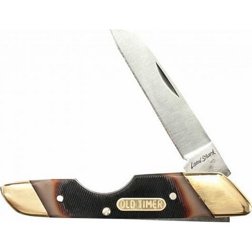 Old Timer 19OT Landshark Folding Pocket Knife 2.60" 7Cr17MoV High Carbon Stainless Steel Blade, Sawcut Handle
