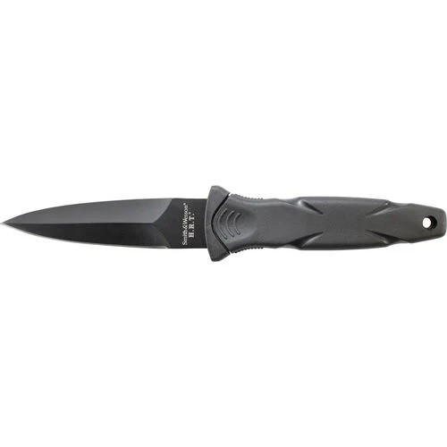 Smith & Wesson SWHRT3BF H.R.T. Full Tang Fixed Blade Knife 3.5" 7Cr17MoV High Carbon Stainless Steel Blade, Thermoplastic Elastomer Handle