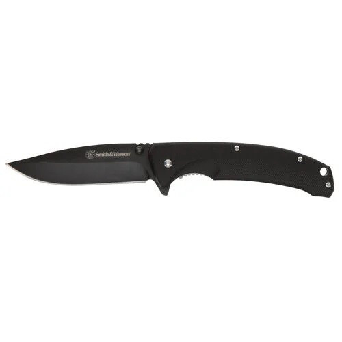 Smith & Wesson 1122573 Velocite Spring Assisted Folding Knife 3.38" 8Cr13Mov Stainless Steel Clip Point Blade, Textured Polymer Handle