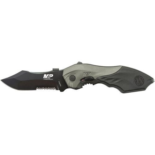 Smith & Wesson SWMP5LS M&P® M.A.G.I.C.® Assisted Opening Liner Lock Folding Knife 3.50" 4034 Stainless Steel Partially Serrated Blade, Aluminum Handle
