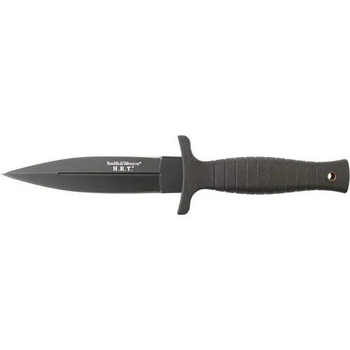 Smith & Wesson SWHRT9B H.R.T. Full Tang Fixed Blade Knife 4.75" 7Cr17MoV High Carbon Stainless Steel Spear Point Blade, Thermoplastic Elastomer Handle