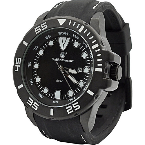 Smith & Wesson SWW-582 Scout Watch Japanese Movement Stainless Steel Caseback, Rubber Strap