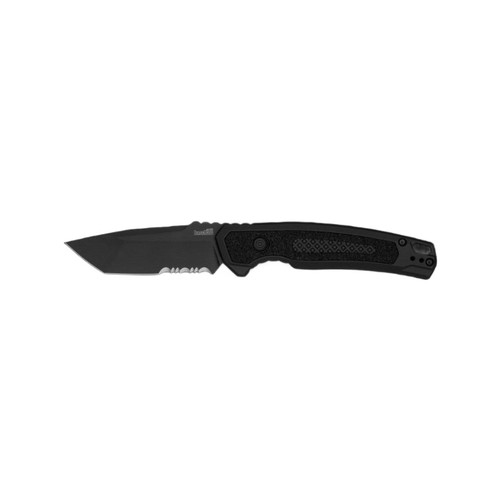 Kershaw 7105 Launch 16 Automatic Folding Knife 3.45" CPM M4 Tanto Partially Serrated Edge Blade, Black Cerakote Handle