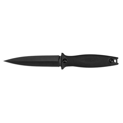 Kershaw 4007 Secret Agent Boot Knife Fixed 4.40" Black Plain Edge Blade, Black Handle