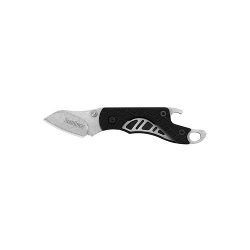 Kershaw 1025 Cinder Folding Knife Drop Point 1.40" Stonewashed 3Cr13 Plain Edge Blade, Black Handle Kershaw 1025 Cinder Folding Knife Drop Point 1.40" Stonewashed 3Cr13 Plain Edge Blade, Black Handle