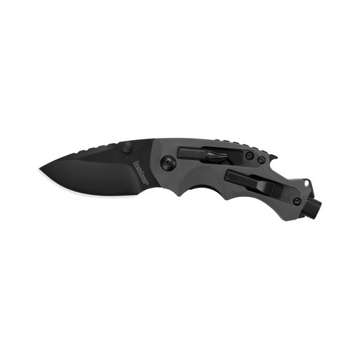 Kershaw 8720 Shuffle DIY Folding Knife Drop Point 2.40" Black-Oxide Coating 8Cr14MoV Plain Edge Blade, Gray Handle