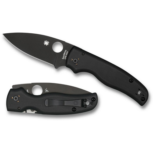 Spyderco C229GPBK Shaman Folding Knife 3.58" CPM-S30V Black Plain Edge Blade, Black G-10 Handle