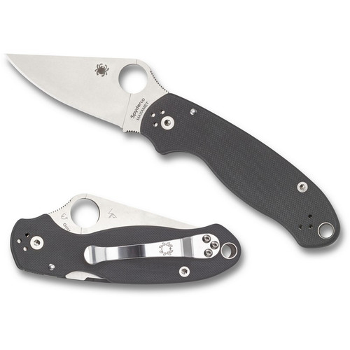 Spyderco C223GPDGY Para 3 Folding Knife 2.95" Maxamet Plain Edge Blade, Gray G-10 Handle