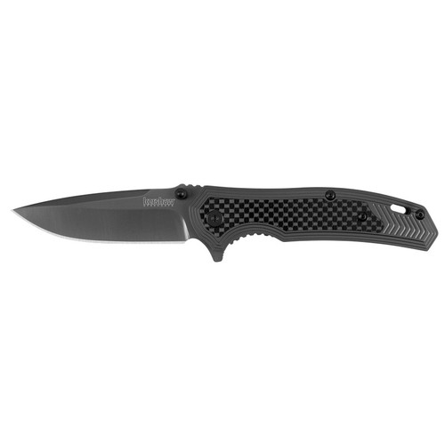 Kershaw 8310 Fringe Folding Knife Assisted SpeedSafe Drop Point 3.00" Titanium Carbon-Nitride Coating, Satin Flats 8Cr14MoV Plain Edge Blade, Gray Handle