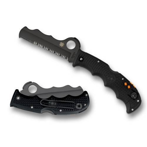 Spyderco C79PSBBK Assist Lightweight Folding Knife 3.68" VG-10 Black Combo Edge Blade, Black FRN Handle