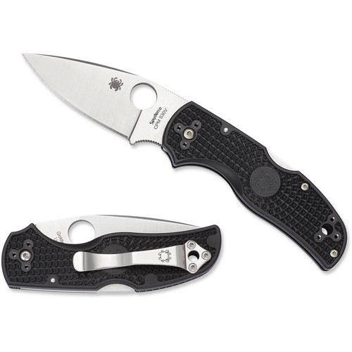 Spyderco C41PBK5 Native 5 Lightweight Folding Knife 2.95" CPM-S30V Plain Edge Blade, Black FRN Handle