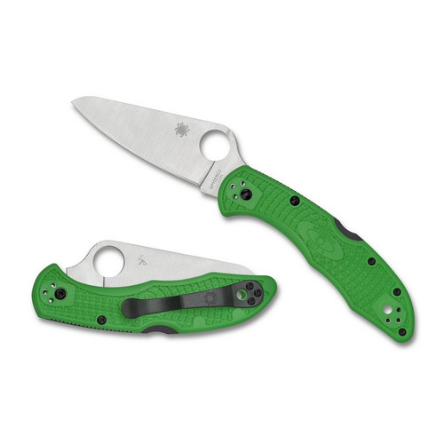 Spyderco C88FPGR2 Salt 2 Folding Knife 3.00" LC200N Plain Edge Blade, Green FRN Handle