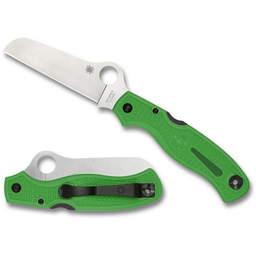 Spyderco C89FPGR Atlantic Salt Folding Knife 3.68" LC200N Plain Edge Blade, Green FRN Handle