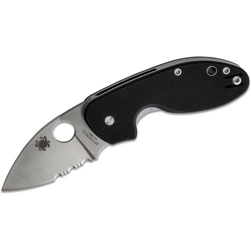 Spyderco C246GPS Insistent Folding Knife 2.47" 8Cr13MoV Combo Edge Blade, Black G-10 Handle
