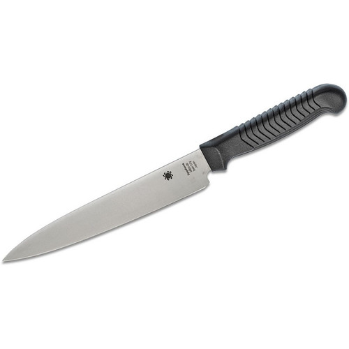 Spyderco K04PBK Kitchen Utility Knife 6.5" MBS-26 Plain Edge Blade, Black Polypropylene Handle