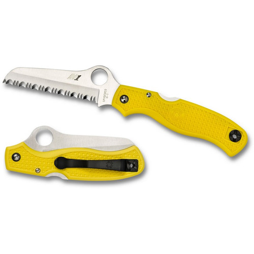 Spyderco C89SYL Assist Salt Lightweight Folding Knife 3.69" H-1 Serrated Edge Blade, Yellow FRN Handle Spyderco C89SYL Assist Salt Lightweight Folding Knife 3.69" H-1 Serrated Edge Blade, Yellow FRN Handle