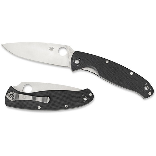 Spyderco C142GP Resilience Folding Knife 4.20" 8Cr13MoV Plain Edge Blade, Black G-10 Handle