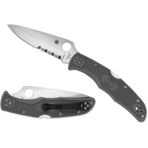 Spyderco C10PSFG Endura 4 Lightweight Folding Knife, 3.75" VG-10 Combo Edge Blade, Foliage Green FRN Handle