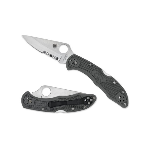 Spyderco C11PSFG Delica 4 Folding Knife 2.88" VG-10 Combo Edge Blade, Foliage Green FRN Handle