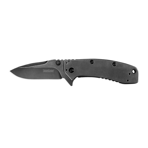 Kershaw 1556BW Cryo II, Blackwash Folding Knife Assisted SpeedSafe Drop Point 3.25" Black-Oxide BlackWash Coating 8Cr13MoV Plain Edge Blade, BlackWash Handle