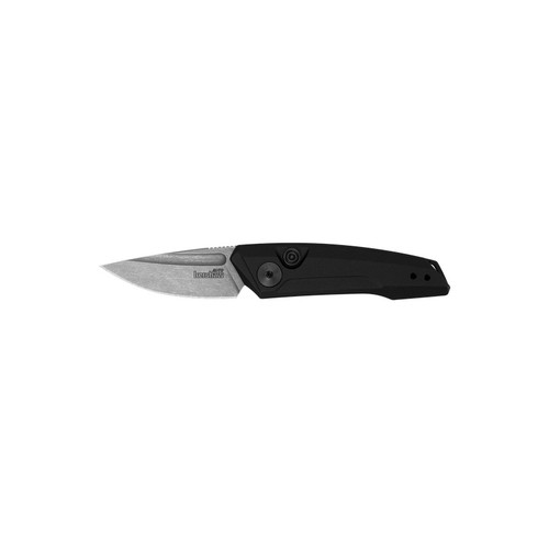 Kershaw 7250 Launch 9 Automatic Folding Knife Drop Point 1.80" Stonewashed CPM 154 Plain Edge Blade, Black Handle