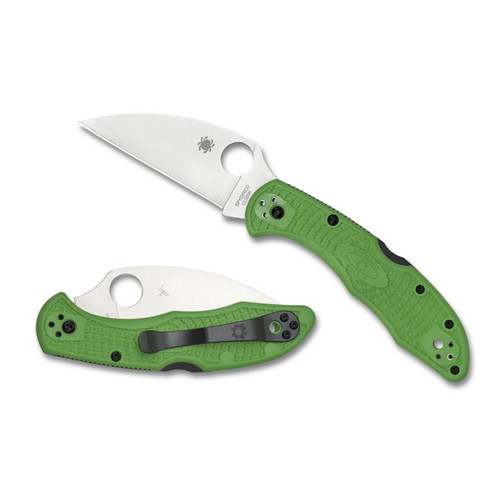 Spyderco C88FPWCGR2 Salt 2 Folding Knife Wharncliffe 3.00" LC200N Plain Edge Blade, Green FRN Handle