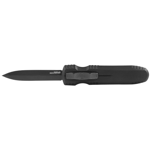 SOG 15-61-01-57 Pentagon OTF Knife 3.79" S35VN Spear Point Plain Edge Blade, Blackout Aluminum Handle